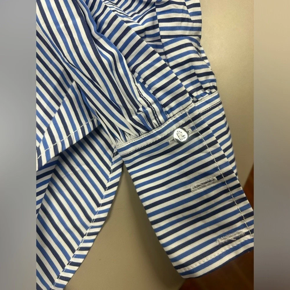 Polo Ralph Lauren Striped Button Up Black label womens size L blue white - Picture 7 of 7